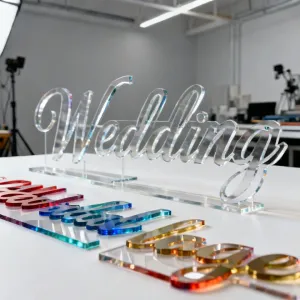 Laser cut acrylic signs and wedding signage