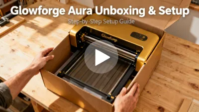 Glowforge Aura unboxing and first setup video tutorial