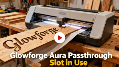 Using the Glowforge Aura Pro passthrough slot tutorial