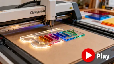 Acrylic sign making with Glowforge Aura tutorial